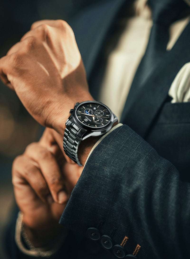 BENYAR BY BENYAR Men's Chronograph Watch 30 m Waterproof Luminous Classic Fashion Watches Large Dial Date Analogue Quartz Watch Elegant Gift for Men - Image 3